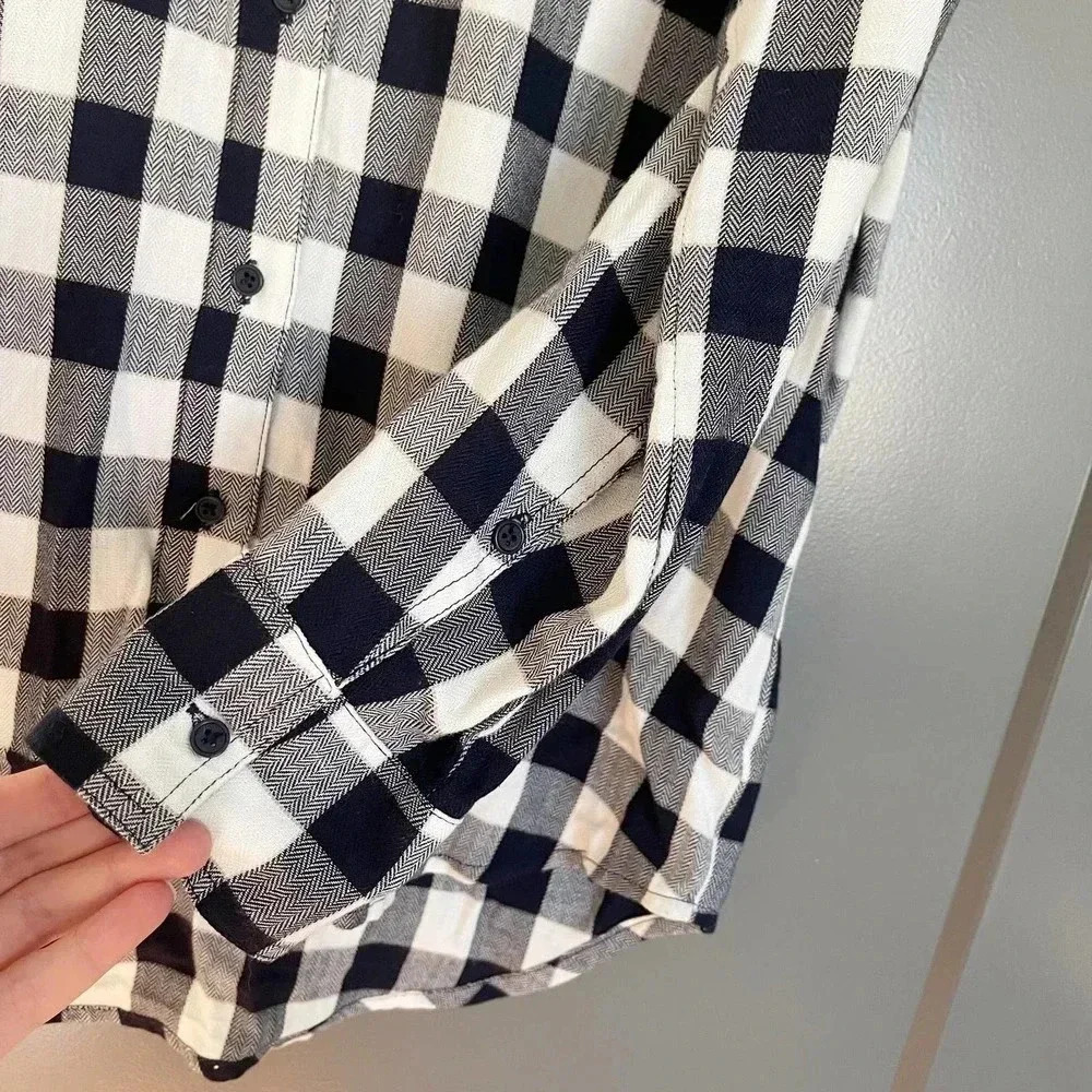 Cupcakes And Cashmere Check Floral Embroidery Collared Button Down Shirt Small - Picture 9 of 11